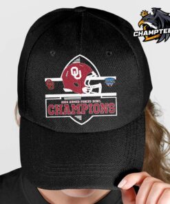 Oklahoma Sooners 2024 Armed Forces Bowl Champions Helmet Football Logo Unisex Adjustable Cap Hat Snapback