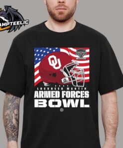 Oklahoma Sooners 2024 Armed Forces Bowl Helmet With American Flag Unisex T-Shirt