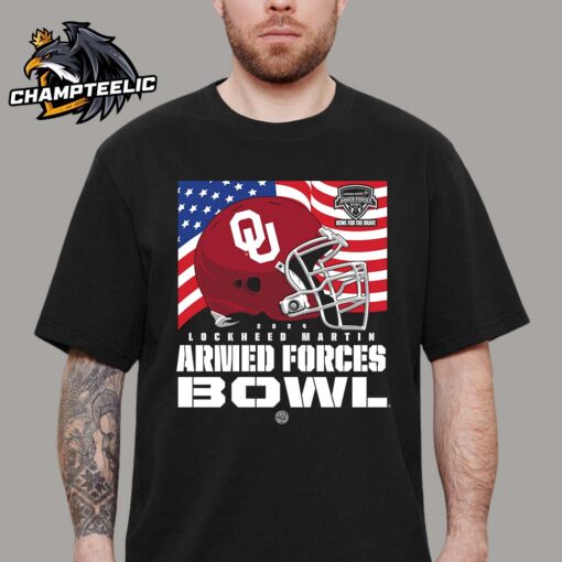 Oklahoma Sooners 2024 Armed Forces Bowl Helmet With American Flag Unisex T-Shirt