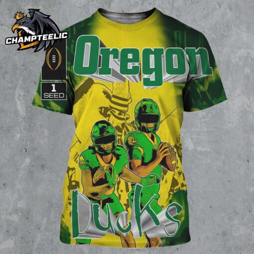 Oregon Ducks College Football Playoff 1 Seed ATL Album Everybody Let Me Hear You Say O-Re-gon All Over Print Shirt