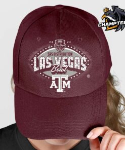 Texas A&M Aggies 2024 Las Vegas Bowl Las Vegas Sign Style Maroon Cap Hat Snapback