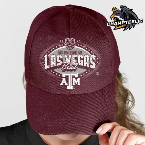 Texas A&M Aggies 2024 Las Vegas Bowl Las Vegas Sign Style Maroon Cap Hat Snapback