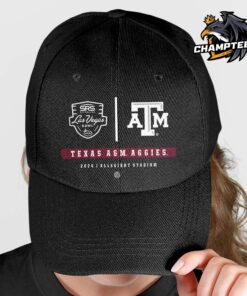 Texas A&M Aggies 2024 Las Vegas Bowl Match At Allegiant Stadium Logos Classic Cap Hat Snapback