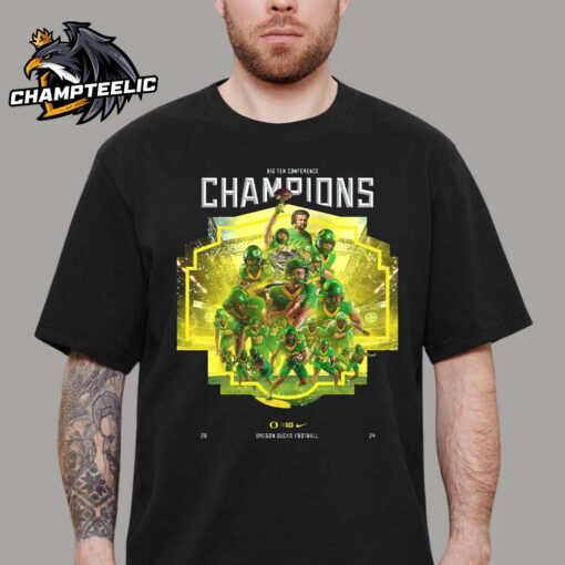 The Oregon Ducks Football Are 2024 Big Ten Conference Champions Unisex T-Shirt