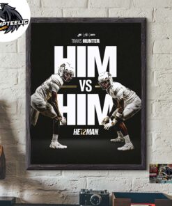 Travis Hunter Colorado Buffaloes Heisman Trophy 2024 Him Vs Him He12man Home Decor Poster Canvas