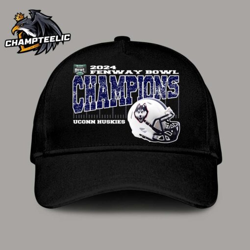 UConn Huskies 2024 Fenway Bowl Champions Vintage Style Helmet Classic Cap Hat Snapback