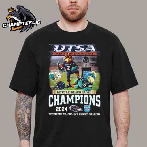 UTSA Roadrunners Myrtle Beach Bowl Champions 2024 Mascot Unisex T-Shirt