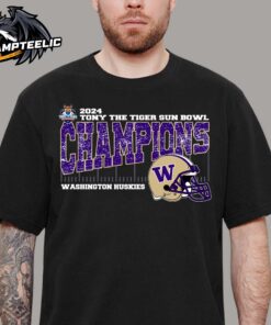 Washington Huskies 2024 Tony the Tiger Sun Bowl Champions College Bowl Season Vintage Helmet Unisex T-Shirt