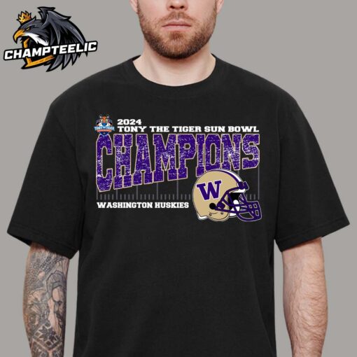 Washington Huskies 2024 Tony the Tiger Sun Bowl Champions College Bowl Season Vintage Helmet Unisex T-Shirt