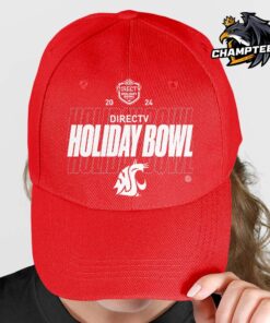 Washington State Cougars 2024 Holiday Bowl Team Logo Red Cap Hat Snapback