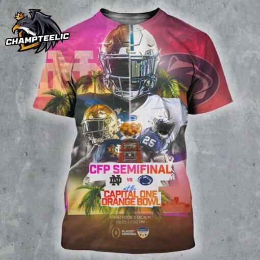 2025 Capital One Orange Bowl CFP Semifinal Notre Dame Football Vs Penn State Football Head To Head Matchup All Over Print Shirt