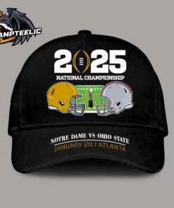 2025 College Football National Championship Notre Dame Fighting Irish Head To Head Ohio State Buckeyes Helmet Matchup In Atlanta Classic Cap Hat Snapback