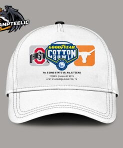 2025 Goodyear Cotton Bowl Ohio State Buckeyes Vs Texas Longhorns Matchup Championship College Football Semifinal Match Logo Cap Hat Snapback