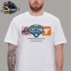 2025 Goodyear Cotton Bowl Championship Ohio State Buckeyes And Texas Longhorns Helmet And The Cowboy Hat Matchup On January 10 2025 In Arlington Texas Unisex T-Shirt