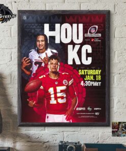 2025 NFL AFC Divisional Round Kicks Off Battle Houston Texans Versus Kansas City Chiefs Home Decor Poster Canvas