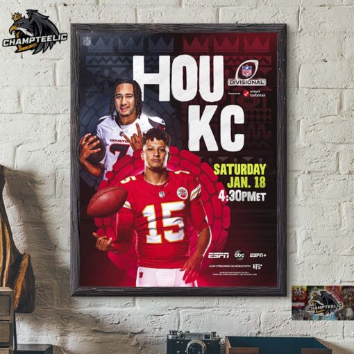 2025 NFL AFC Divisional Round Kicks Off Battle Houston Texans Versus Kansas City Chiefs Home Decor Poster Canvas