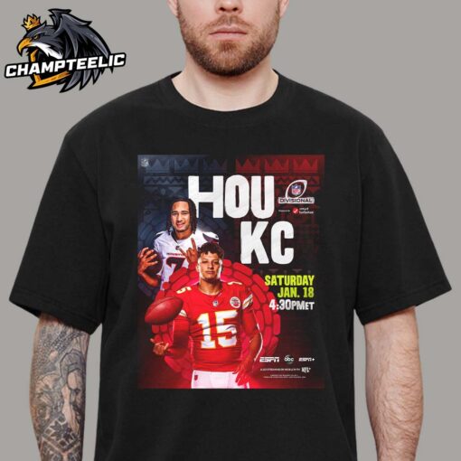 2025 NFL AFC Divisional Round Kicks Off Battle Houston Texans Versus Kansas City Chiefs On Jan 18 Unisex T-Shirt