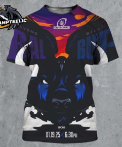 2025 NFL Divisional Baltimore Ravens And Buffalo Bills Matchup Mascot Art All Over Print Shirt