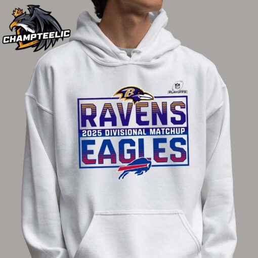 2025 NFL Playoffs Baltimore Ravens Head To Head Buffalo Bills 2025 Divisional Matchup T-Shirt