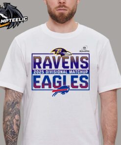 2025 NFL Playoffs Baltimore Ravens Head To Head Buffalo Bills 2025 Divisional Matchup T-Shirt