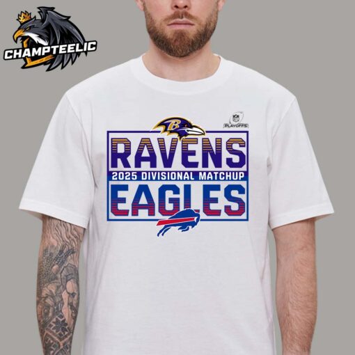 2025 NFL Playoffs Baltimore Ravens Head To Head Buffalo Bills 2025 Divisional Matchup T-Shirt