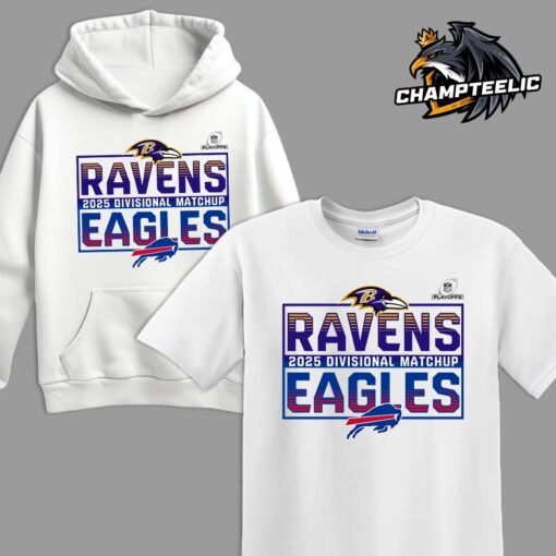 2025 NFL Playoffs Baltimore Ravens Head To Head Buffalo Bills 2025 Divisional Matchup T-Shirt