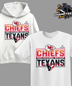 2025 NFL Playoffs Kansas City Chiefs Head To Head Houston Texans 2025 Divisional Matchup T Shirt Hoodie