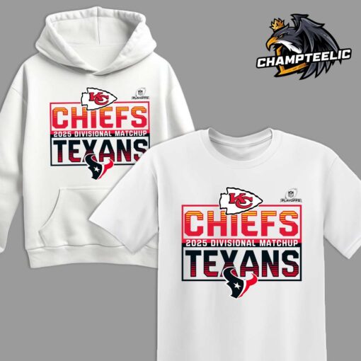 2025 NFL Playoffs Kansas City Chiefs Head To Head Houston Texans 2025 Divisional Matchup T-Shirt