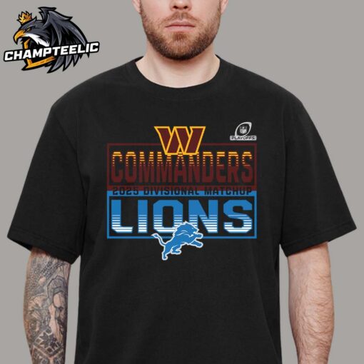 2025 NFL Playoffs Washington Commanders Head To Head Detroit Lions 2025 Divisional Matchup T-Shirt