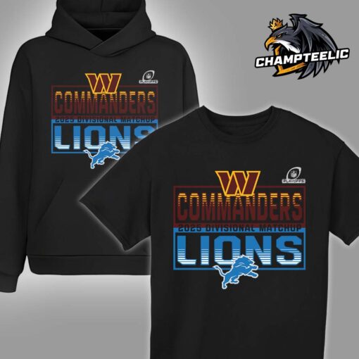 2025 NFL Playoffs Washington Commanders Head To Head Detroit Lions 2025 Divisional Matchup T-Shirt