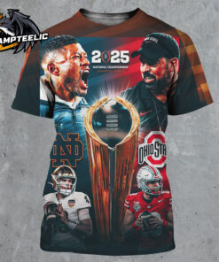 2025 National Championship In Atlanta Notre Dame Fighting Irish Faceoff Ohio State Buckeyes All Over Print Shirt