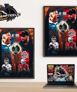 2025 National Championship In Atlanta Notre Dame Fighting Irish Faceoff Ohio State Buckeyes Home Decor Poster Canvas