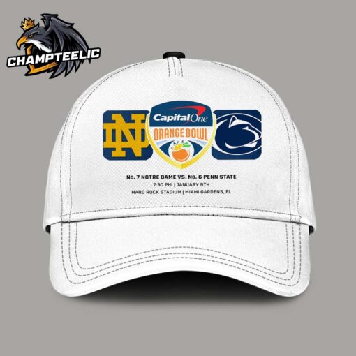 2025 Orange Bowl Matchup Is Set Notre Dame Vs Penn State CFP Semifinal Championship Teams Logos Classic Cap Hat Snapback