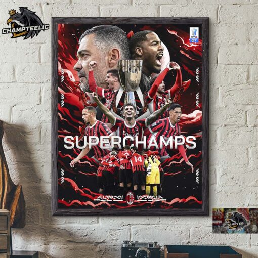 AC Milan 2024 2025 EA Sports FC Supercup Supercoppa Italiana Champions Home Decor Poster Canvas