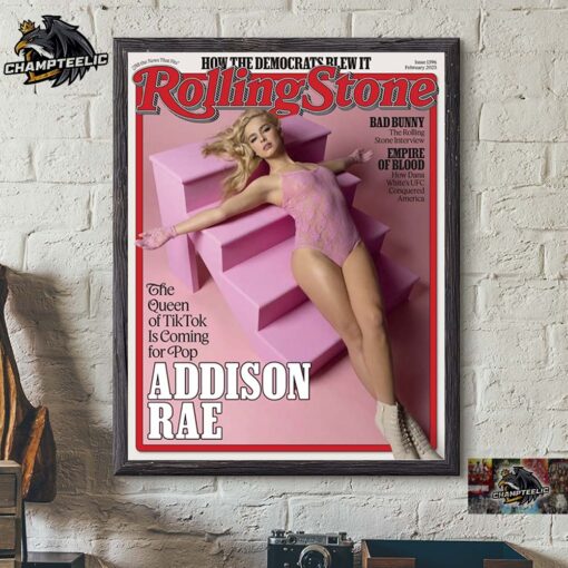 Addison Rae Stuns For Rolling Stone Magazine February 2025 Cover Home Decor Poster Canvas