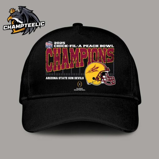 Arizona State Sun Devils 2025 Chick fil A Peach Bowl Champions College Football Playoff Quarterfinal Vintage Style With Helmet Classic Cap Hat Snapback