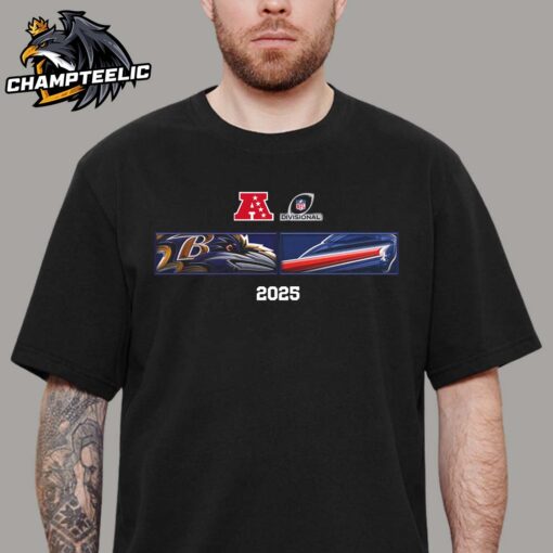 Baltimore Ravens And Buffalo Bills Matchup 2025 AFC Divisional Round Head To Head Logo Unisex T-Shirt