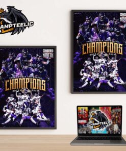 Baltimore Ravens Back To Back AFC North Champions NFL Season 2024 2025 Conquered The North Home Decor Poster Canvas