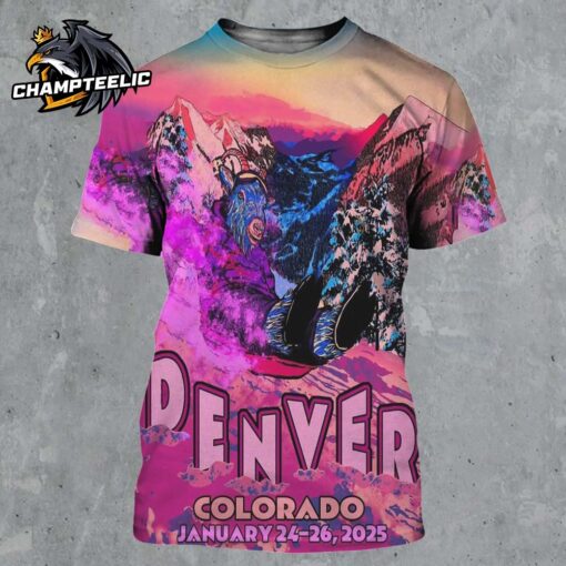 Billy Strings Shows In Denver Colorado Merch Poster On January 24-26 2025 The Snowing Goat Artwork All Over Print Shirt