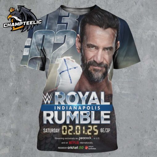 CM Punk On The Cover Of WWE Royal Rumble Indianapolis On February 1 2025 All Over Print Shirt