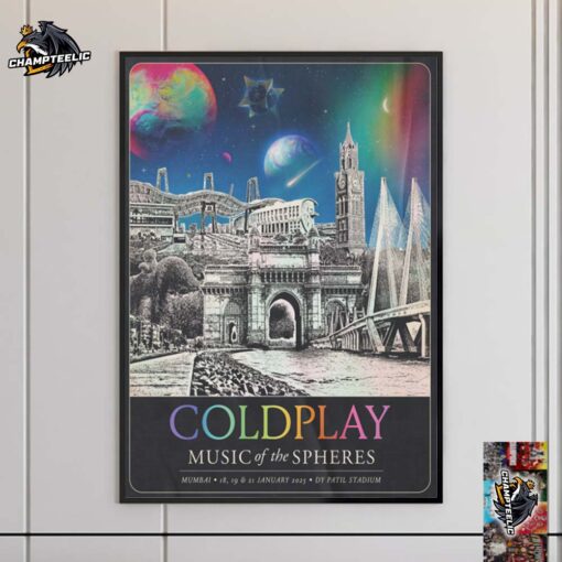 Coldplay 2025 Mumbai Music Of The Spheres Tour Merch Poster At Dy Patil Stadium On 18 19 And 21 January 2025 Home Decor Poster Canvas