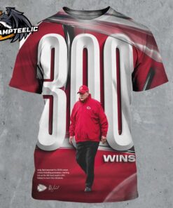 Congrats Head Coach Andy Reid Kansas City Chiefs Recorded His 300 Career Wins All Over Print Shirt