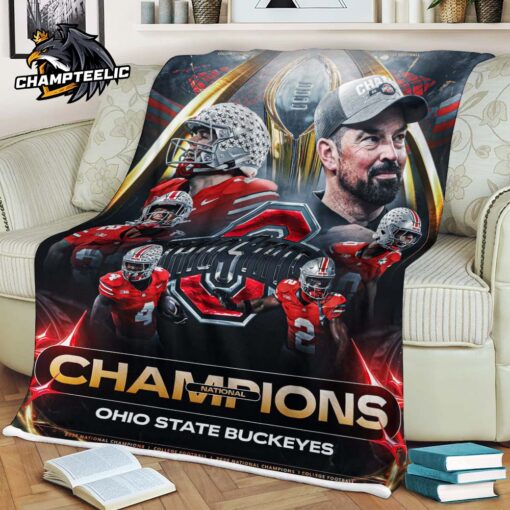 Congrats Ohio State Buckeyes 2025 CFP National Champions Fleece Blanket