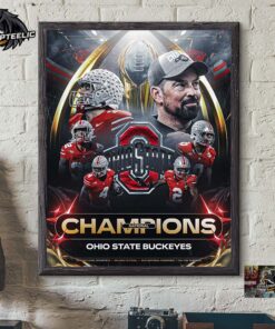 Congrats Ohio State Buckeyes 2025 CFP National Champions Home Decor Poster Canvas