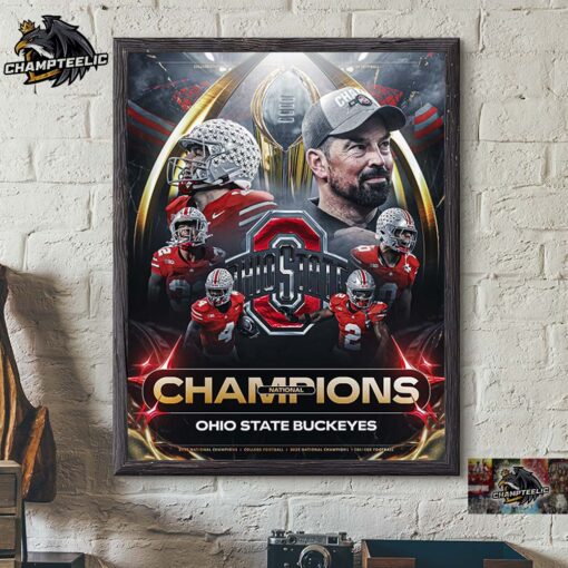 Congrats Ohio State Buckeyes 2025 CFP National Champions Home Decor Poster Canvas