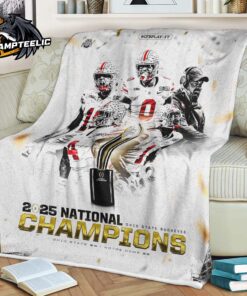 Congrats Ohio State Buckeyes 2025 National Champions CFB Playoff Fleece Blanket