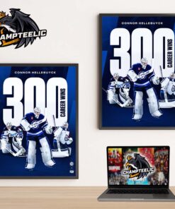 Connor Hellebuyck Winnipeg Jets 300 Career Wins Home Decor Poster Canvas