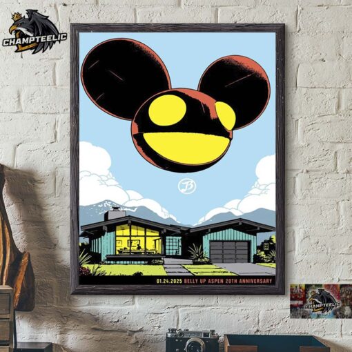 Deadmau5 Gig Poster For Show At The Belly Up Aspen Celebrating The Club 20th Anniversary On January 24 2025 Home Decor Poster Canvas