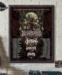 Decapitated Infernal Bloodshed Over Europe 2025 Tour Schedule Dates Home Decor Poster Canvas