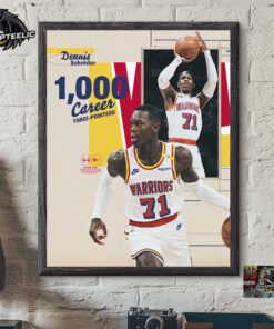 Dennis Schroder Golden State Warriors The Second German Player In NBA History To Reach 1000 Career Three Pointers Home Decor Poster Canvas